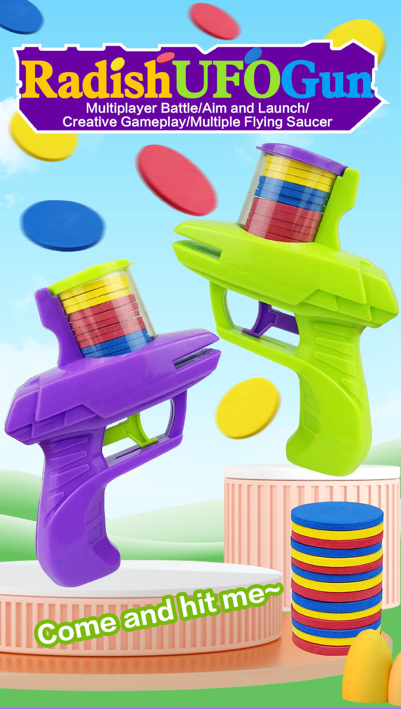 Children's flying disc gun radish gun toy EVA toy gun parent-child outdoor toy soft bullet gun