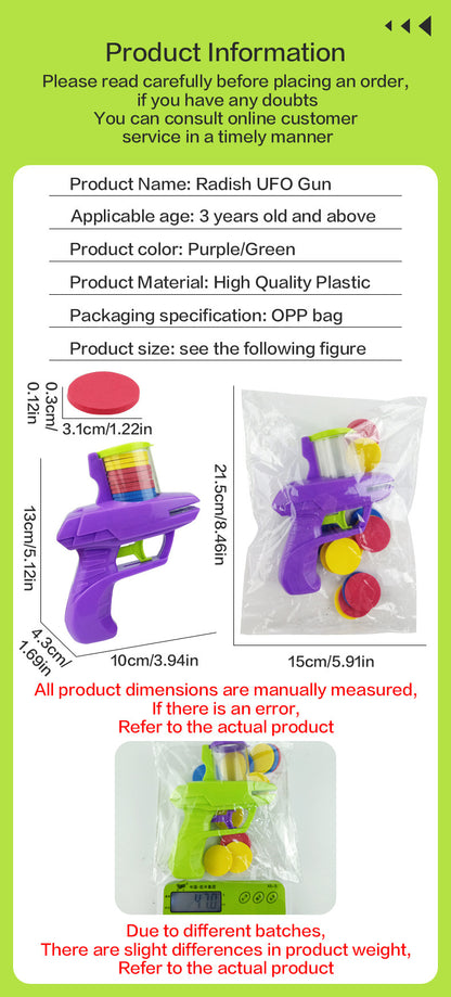 Children's flying disc gun radish gun toy EVA toy gun parent-child outdoor toy soft bullet gun